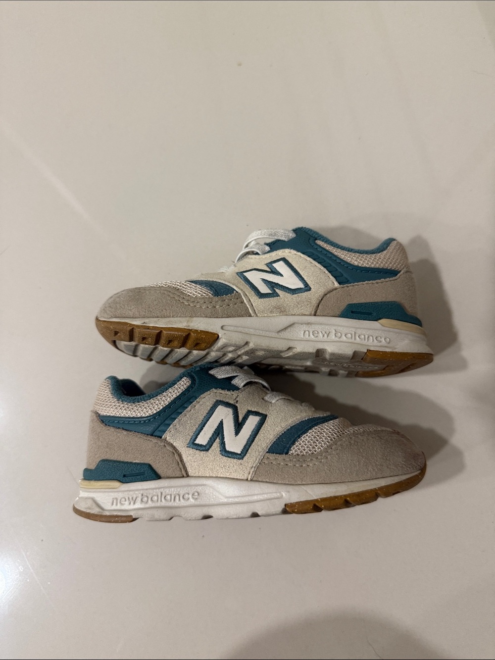 New Balance Kids Teal and Gray Sneakers
